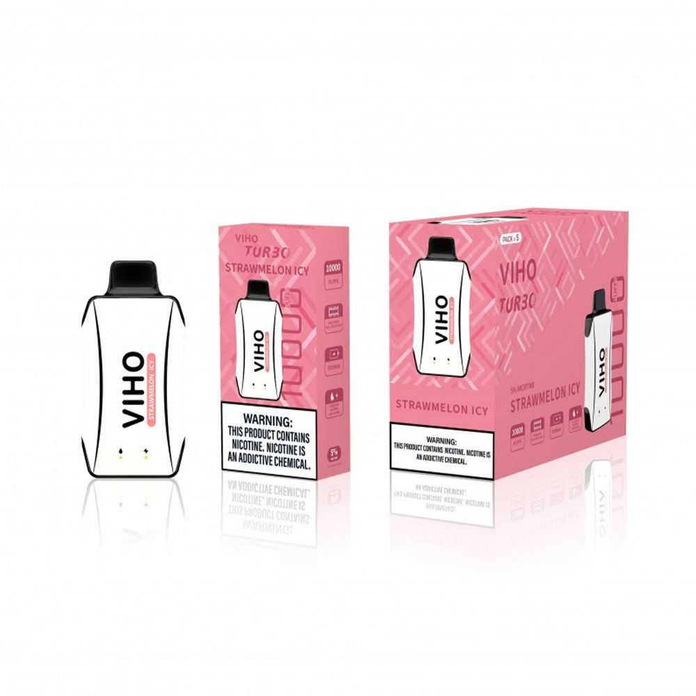 Viho Turbo Disposable 10000 Puffs (17mL) | 50mg | MOQ 5 Strawmelon Icy with packaging