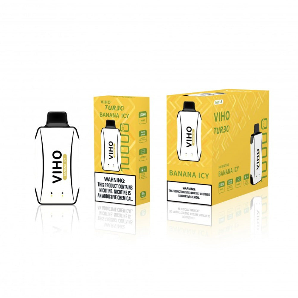 Viho Turbo Disposable 10000 Puffs (17mL) | 50mg | MOQ 5 Banana Icy with packaging