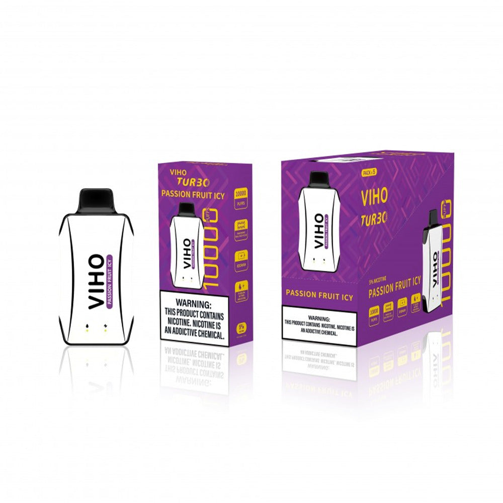 Viho Turbo Disposable 10000 Puffs (17mL) | 50mg | MOQ 5 Passion Fruit Icy with packaging