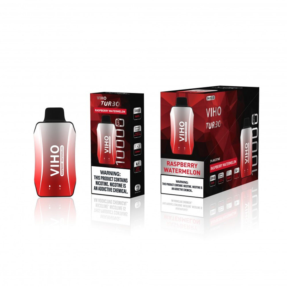 Viho Turbo Disposable 10000 Puffs (17mL) | 50mg | MOQ 5 Raspberry Watermelon with packaging