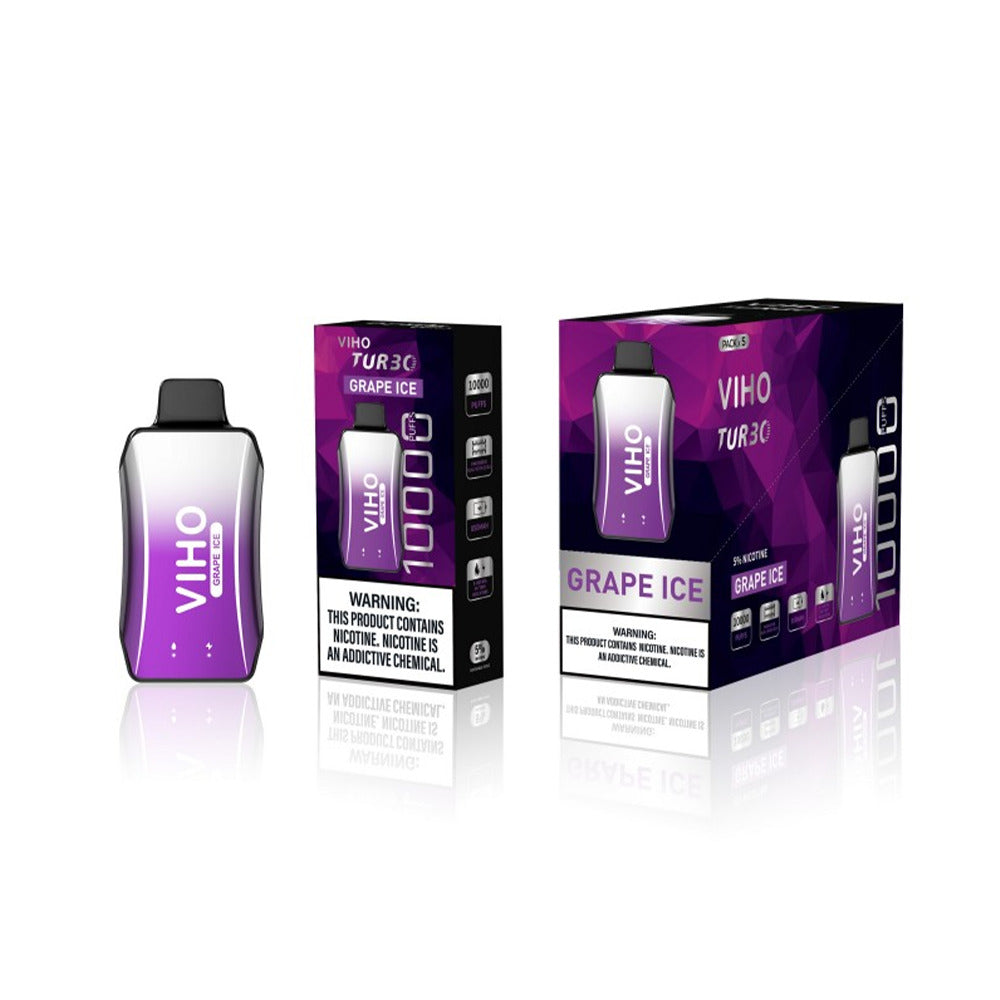 Viho Turbo Disposable 10000 Puffs (17mL) | 50mg | MOQ 5 Grape Ice with packaging