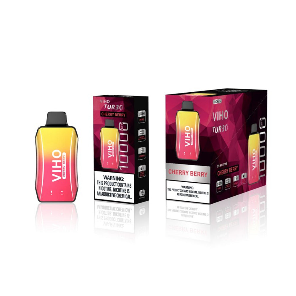 Viho Turbo Disposable 10000 Puffs (17mL) | 50mg | MOQ 5 Cherry Berry with packaging