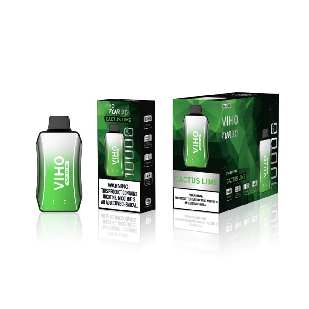 Viho Turbo Disposable 10000 Puffs (17mL) | 50mg | MOQ 5 Cactus Lime with packaging