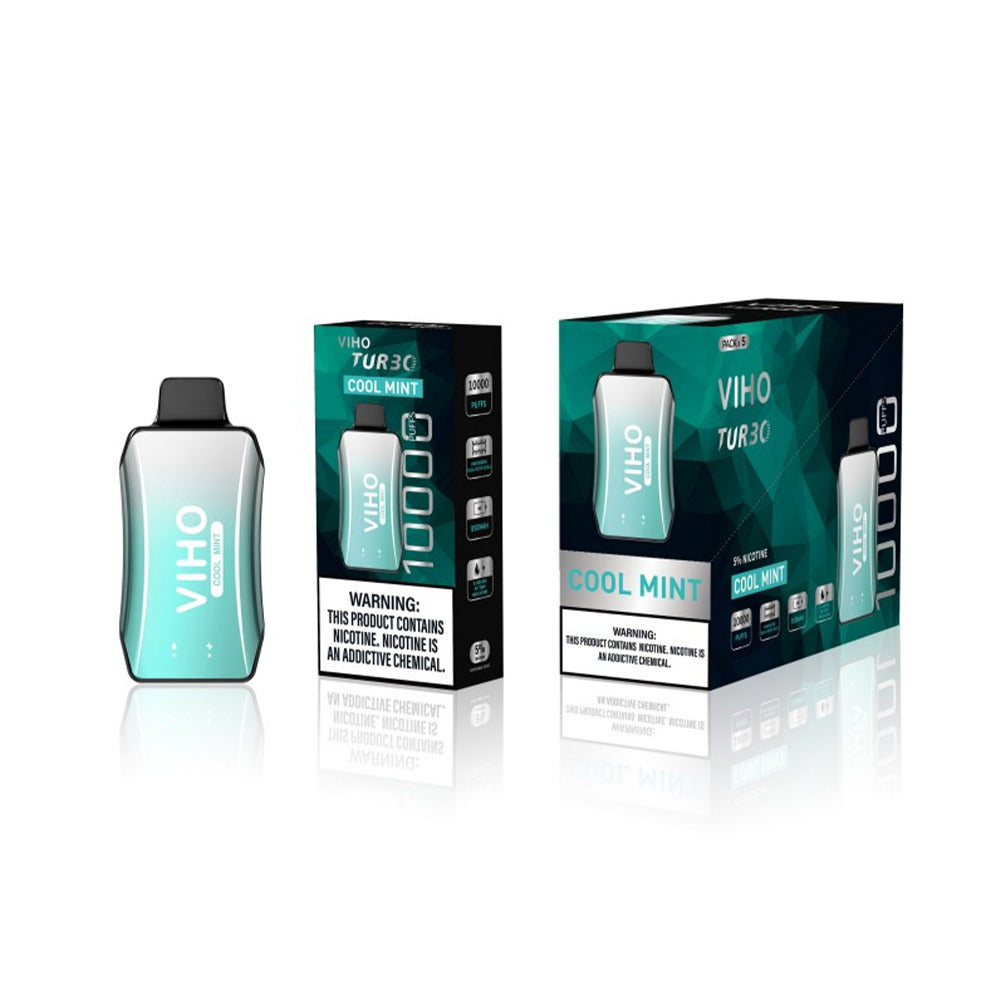 Viho Turbo Disposable 10000 Puffs (17mL) | 50mg | MOQ 5 Cool Mint with packaging