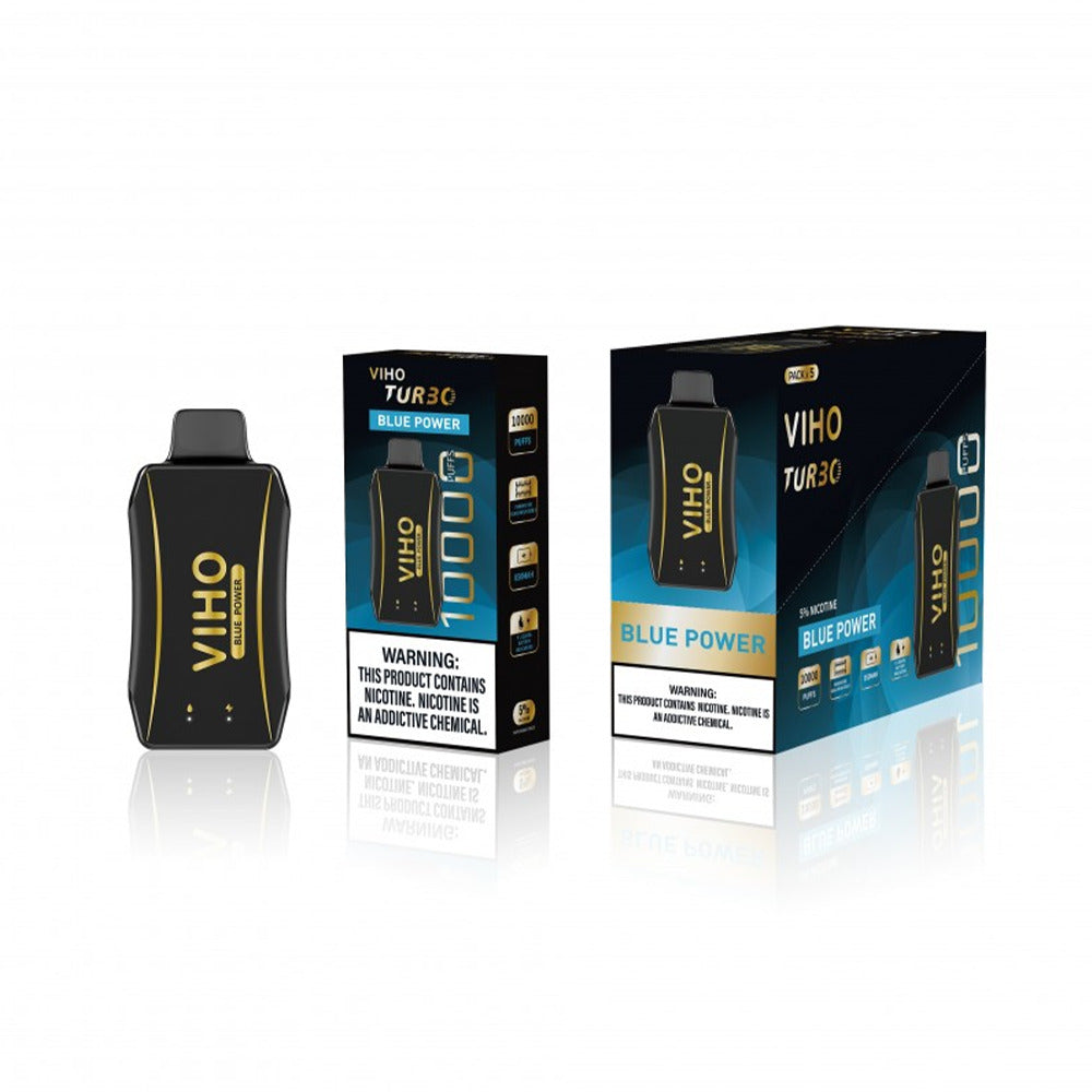 Viho Turbo Disposable 10000 Puffs (17mL) | 50mg | MOQ 5 Blue Power with packaging