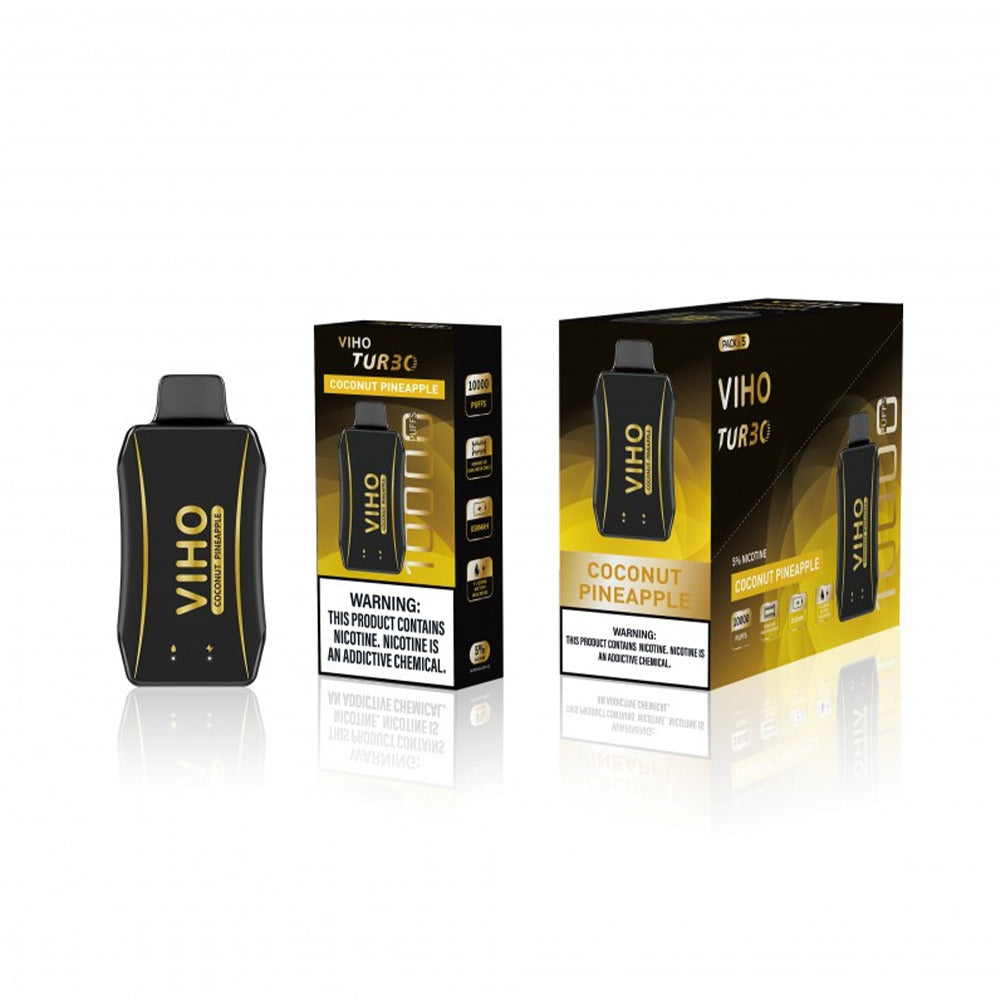 Viho Turbo Disposable 10000 Puffs (17mL) | 50mg | MOQ 5 Coconut Pineapple with packaging