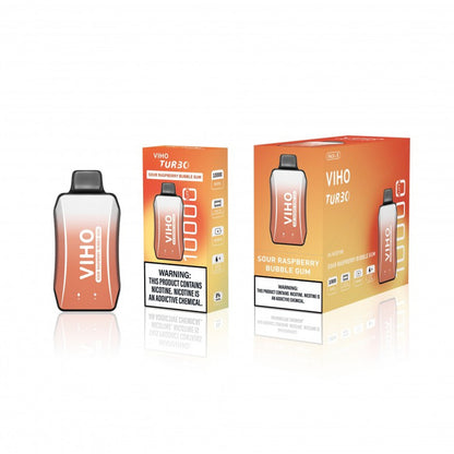 Viho Turbo Disposable 10000 Puffs (17mL) | 50mg | MOQ 5 Raspberry Bubble Gum with packaging