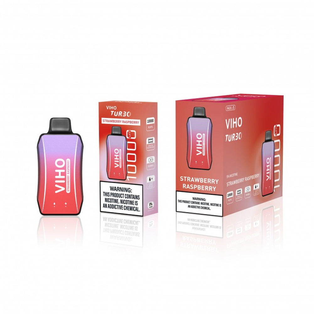 Viho Turbo Disposable 10000 Puffs (17mL) | 50mg | MOQ 5 Strawberry Raspberry with packaging