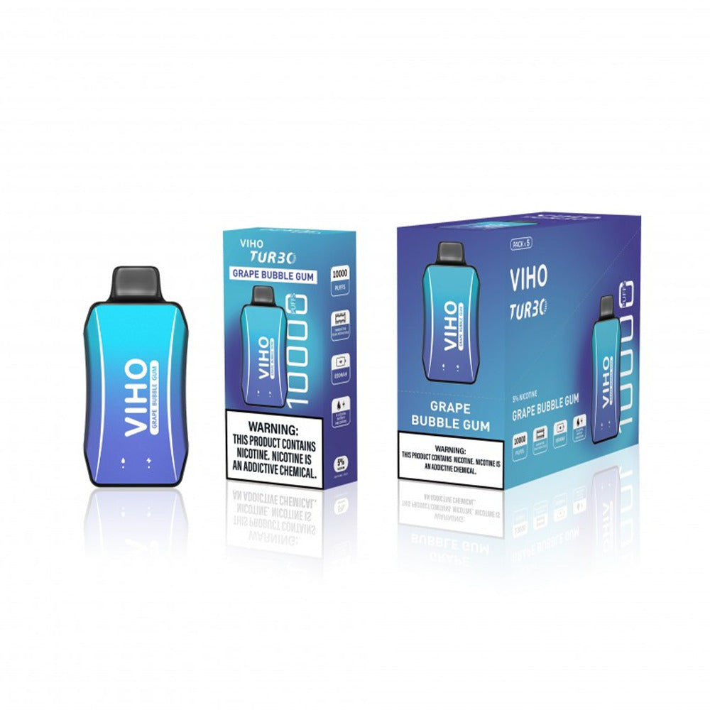 Viho Turbo Disposable 10000 Puffs (17mL) | 50mg | MOQ 5 Grape Bubble Gum with packaging