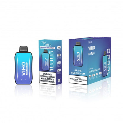 Viho Turbo Disposable 10000 Puffs (17mL) | 50mg | MOQ 5 Grape Bubble Gum with packaging