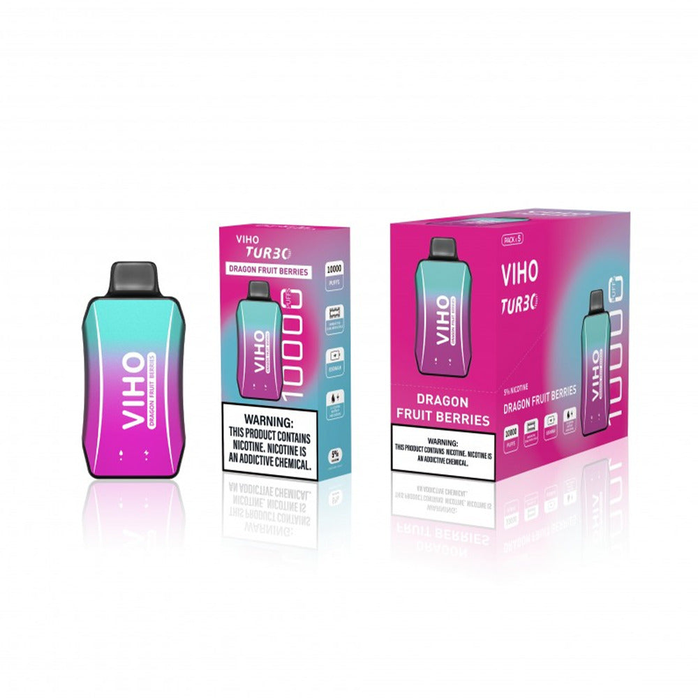 Viho Turbo Disposable 10000 Puffs (17mL) | 50mg | MOQ 5 Dragon Fruit Berries with packaging