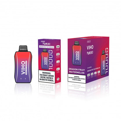 Viho Turbo Disposable 10000 Puffs (17mL) | 50mg | MOQ 5 Dragon Fruit Watermelon with packaging