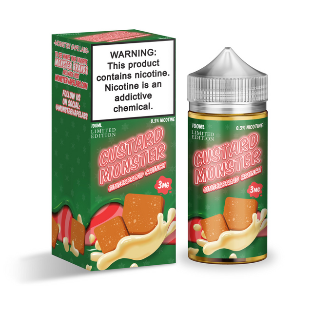 Jam Monster Custard Series E-Liquid 100mL (Freebase) Gingerbread Crunch