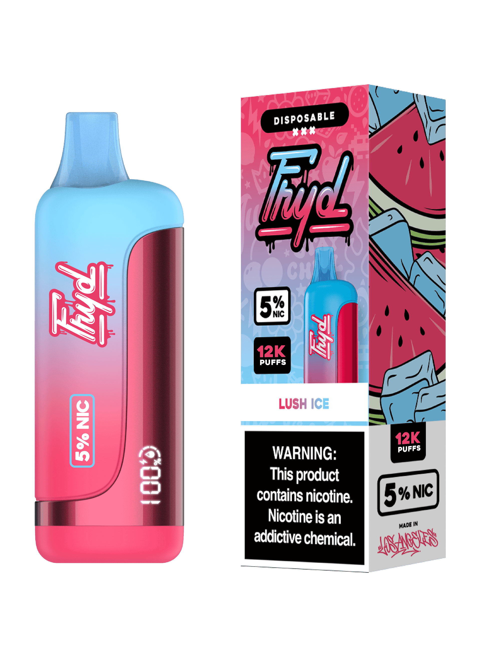 FRYD Disposable 12,000 Puffs 17mL 50mg | MOQ 5 Lush Ice with Packaging