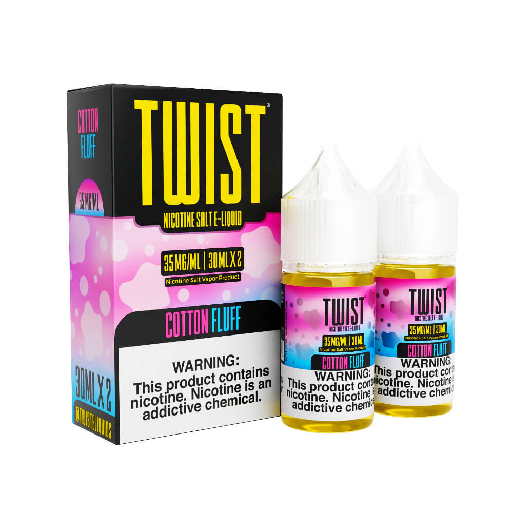 Twist Salts Series E-Liquid x2-30mL Cotton Fluff with packaging