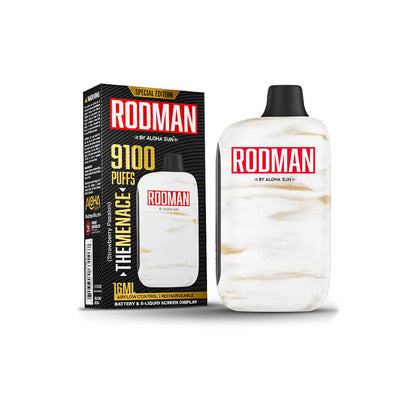 Aloha Sun Rodman Disposable 9100 Puffs 16mL 50mg | MOQ 10 The Menace Strawberry Passion