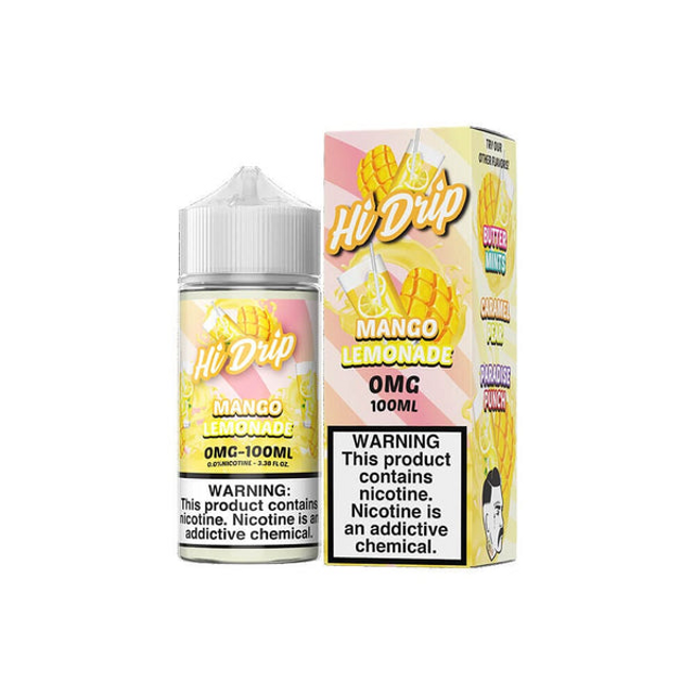 Hi-Drip Series E-Liquid 100mL (Freebase) | Mango Lemonade with packaging