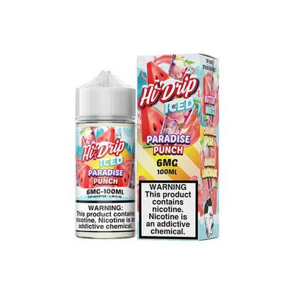 Hi-Drip Series E-Liquid 100mL (Freebase) | Paradise Punch Iced with packaging