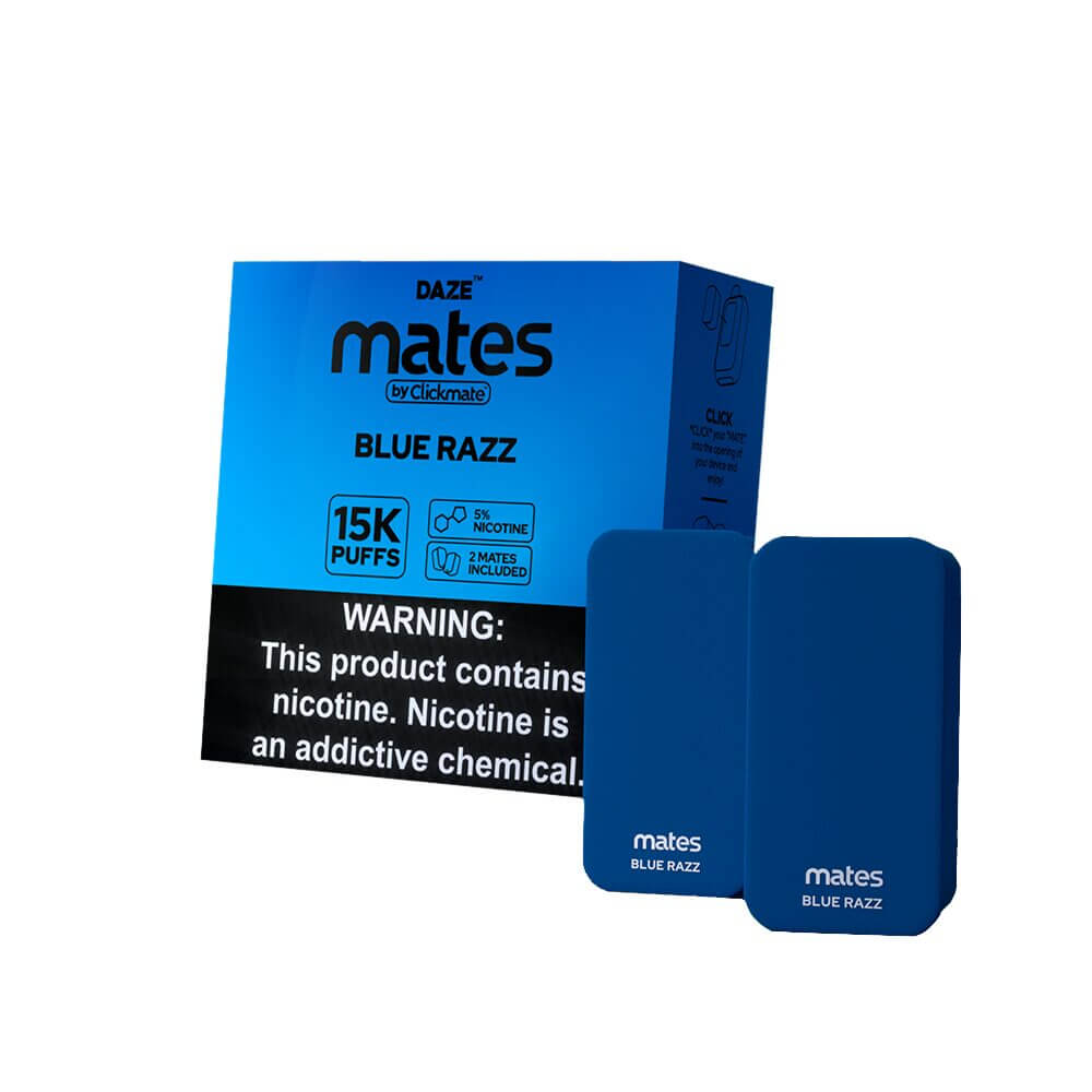 7Daze Click-mates Pre-Filled Replacement Pod 9mL 2-Pack | 15000 Puffs 18mL 50mg | MOQ 5 | Blue Razz with Packaging