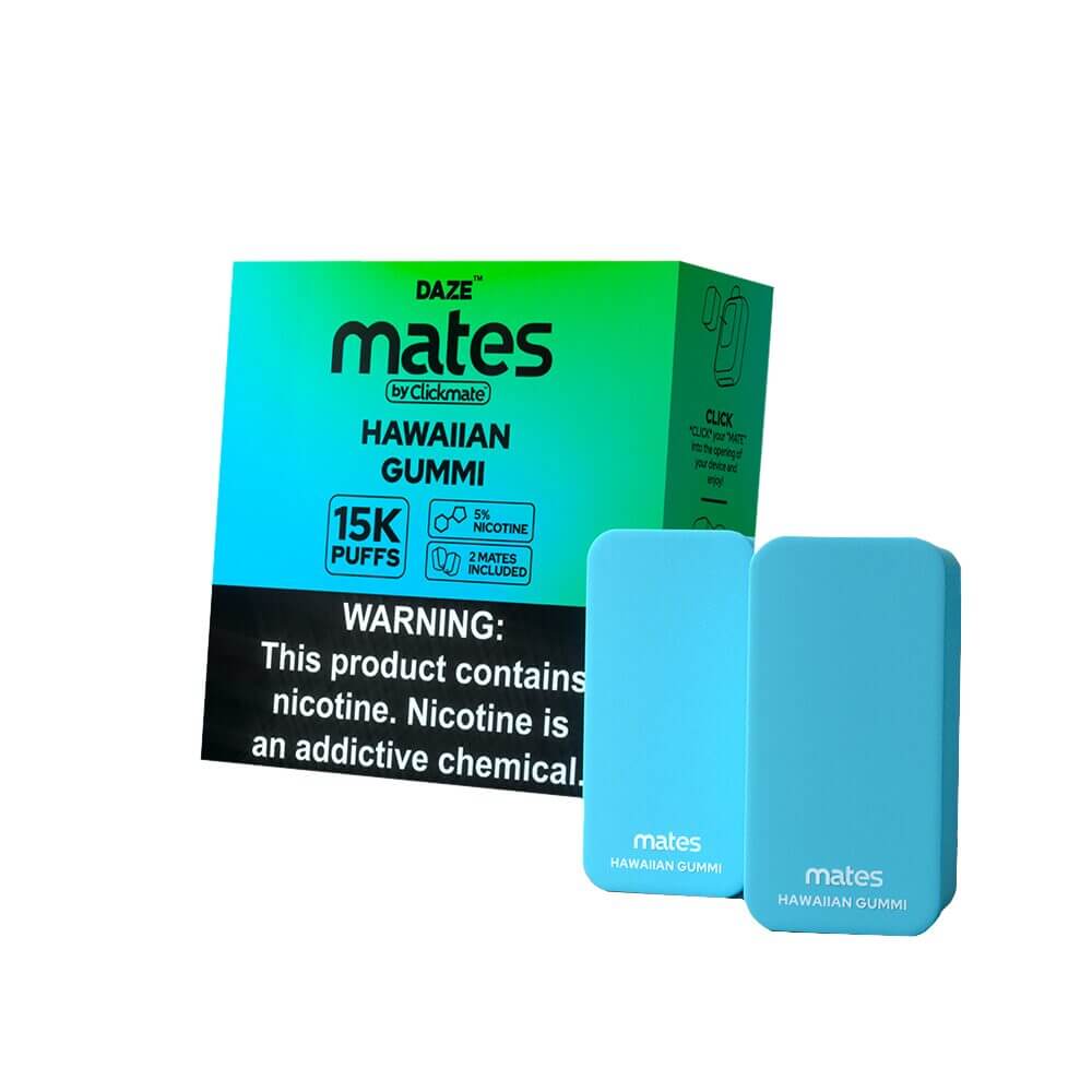 7Daze Click-mates Pre-Filled Replacement Pod 9mL 2-Pack | 15000 Puffs 18mL 50mg | MOQ 5 | Hawaiian Gummii with Packaging