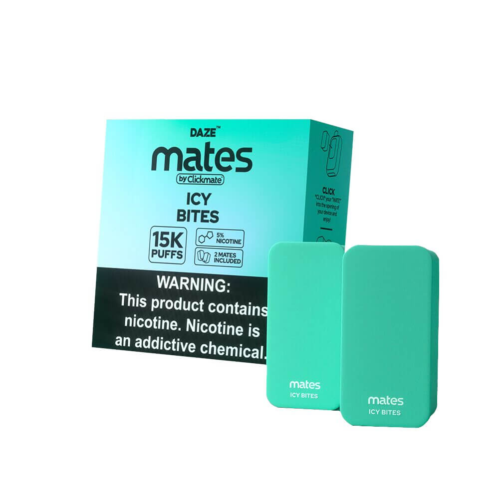 7Daze Click-mates Pre-Filled Replacement Pod 9mL 2-Pack | 15000 Puffs 18mL 50mg | MOQ 5 | Icy Bites with Packaging