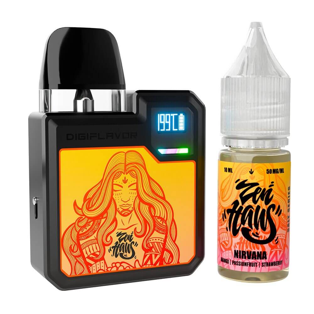 Geekvape Digi-Q Kit + Daddy’s Vapor 10mL Salts 50mg (Pod System + E-Liquid) | Kit Color: Black Flavor: Nirvana 50mg