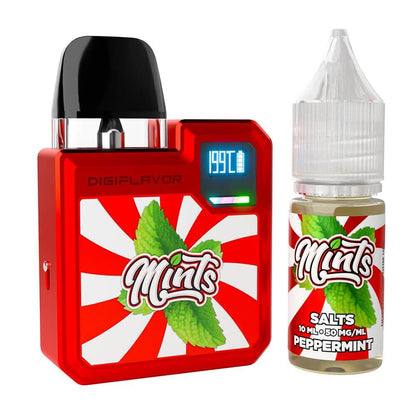 Geekvape Digi-Q Kit + Daddy’s Vapor 10mL Salts 50mg (Pod System + E-Liquid) | Kit Color: Red Flavor: Peppermint 50mg