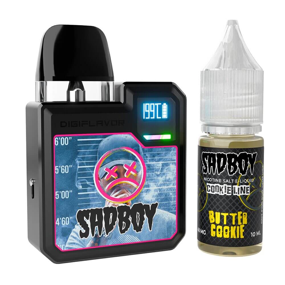 Geekvape Digi-Q Kit + Daddy’s Vapor 10mL Salts 50mg (Pod System + E-Liquid) | Kit Color: Black Flavor: Butter Cookie 48mg