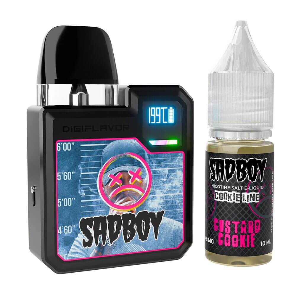 Geekvape Digi-Q Kit + Daddy’s Vapor 10mL Salts 50mg (Pod System + E-Liquid) | Kit Color: Black Flavor: Custard Cookie 48mg