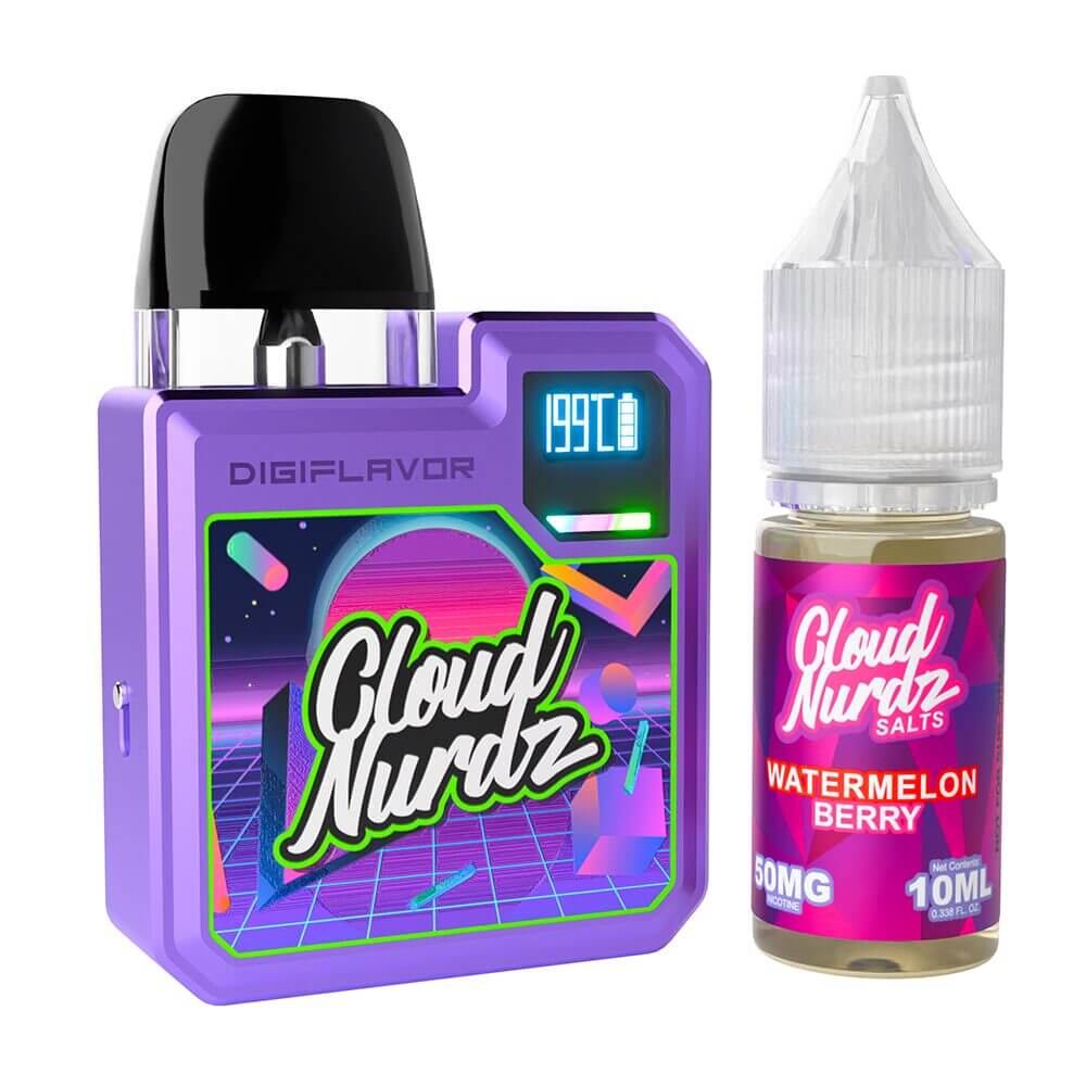 Geekvape Digi-Q Kit + Daddy’s Vapor 10mL Salts 50mg (Pod System + E-Liquid)  | Kit Color: Purple Flavor: Watermelon Berry 50mg