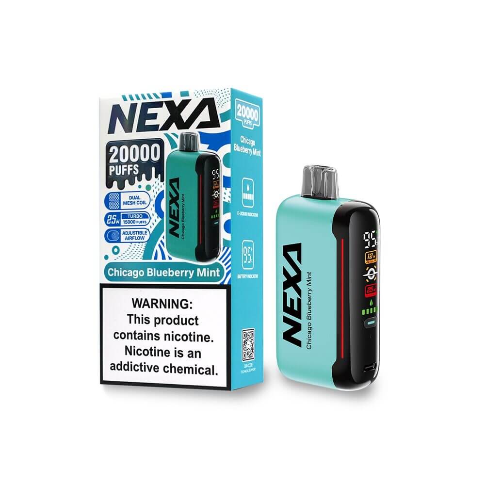 NEXA N20000 Disposable 20000 Puffs 20mL 50mg | MOQ 5 | Chicago Blueberry Mint with Packaging