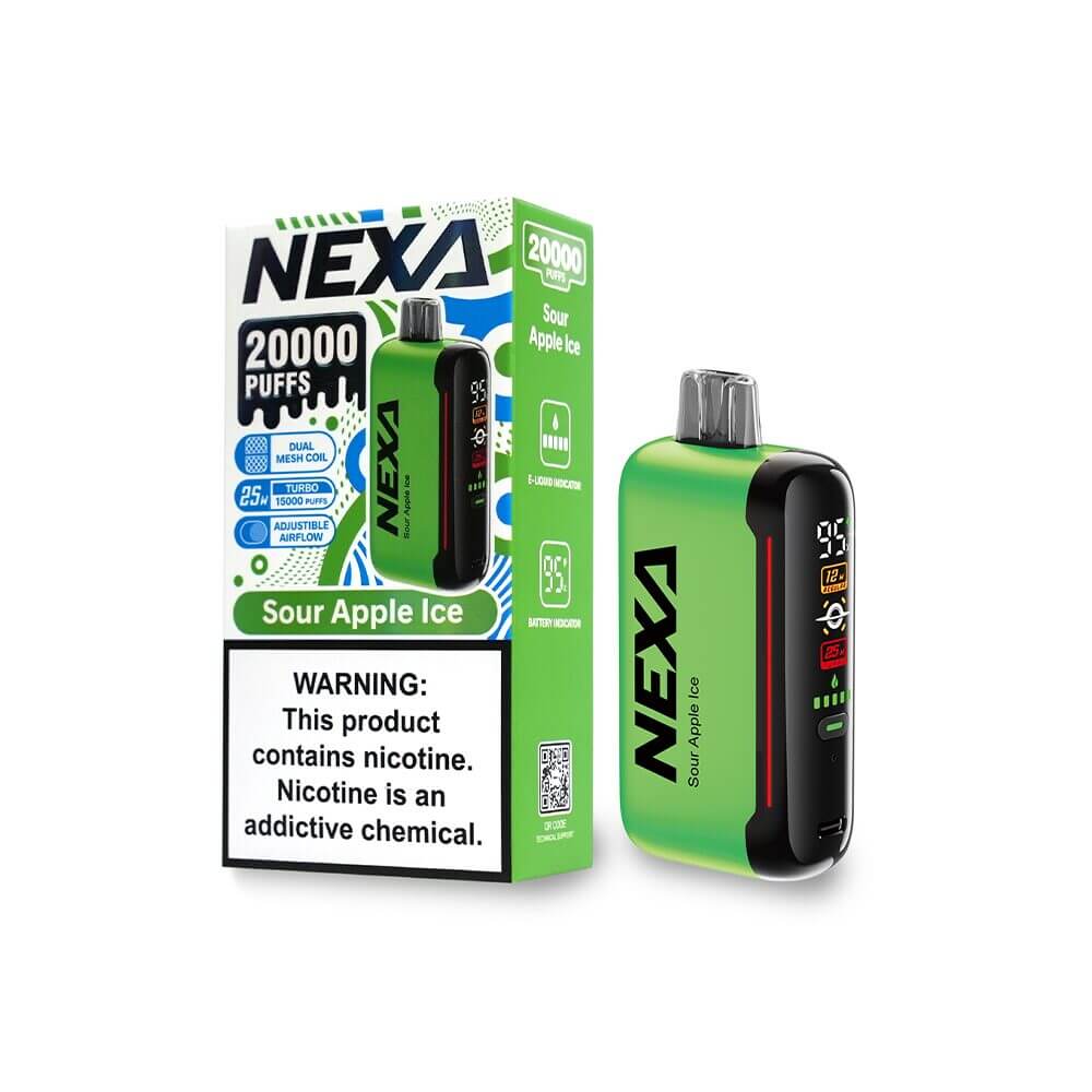 NEXA N20000 Disposable 20000 Puffs 20mL 50mg | MOQ 5 | Sour Apple Ice with Packaging