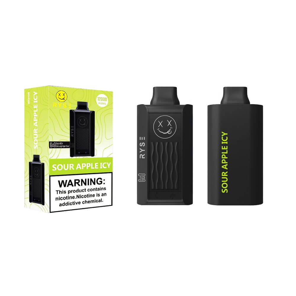 Ryse Disposable 12000 Puffs 18mL 50mg | MOQ 10 | Sour Apple Icy with Packaging