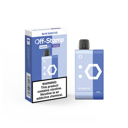 Off Stamp Disposable Kit 9000 Puffs 13mL 50mg | MOQ 5 (Disposable + Power Dock) Blue Razz Ice with Packaging 