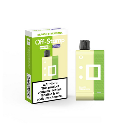 Off Stamp Disposable Kit 9000 Puffs 13mL 50mg | MOQ 5 (Disposable + Power Dock) Dragon Strawnana with Packaging 