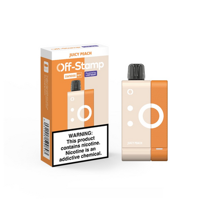 Off Stamp Disposable Kit 9000 Puffs 13mL 50mg | MOQ 5 (Disposable + Power Dock) Juicy Peach with Packaging 