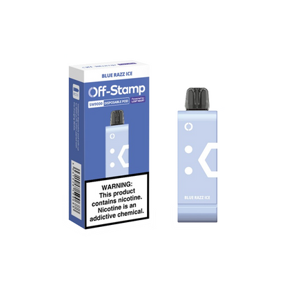 Off Stamp Pod Disposable 9000 Puffs 13mL 50mg | MOQ 10 (Pod Disposable Only) Blue Razz Ice with Packaging