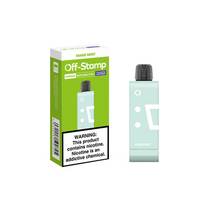 Off Stamp Pod Disposable 9000 Puffs 13mL 50mg | MOQ 10 (Pod Disposable Only) Miami Mint with Packaging