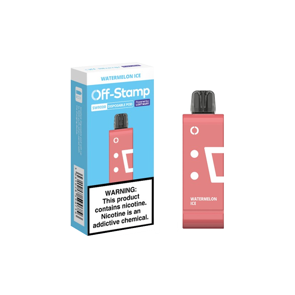 Off Stamp Pod Disposable 9000 Puffs 13mL 50mg | MOQ 10 (Pod Disposable Only) Watermelon Ice with Packaging