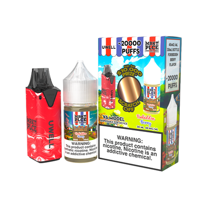 Collab Bundle – Uwell V6 Disposable Device + Daddy’s Vapor 30mL Juice | Color: Red Flavor: Forbidden Berry