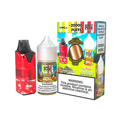 Collab Bundle – Uwell V6 Disposable Device + Daddy’s Vapor 30mL Juice | Color: Red Flavor: Fuji Pear Mangoberry