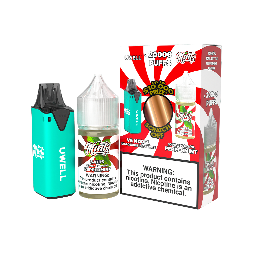 Collab Bundle – Uwell V6 Disposable Device + Daddy’s Vapor 30mL Juice | Color: Red Flavor: Butter Cookie