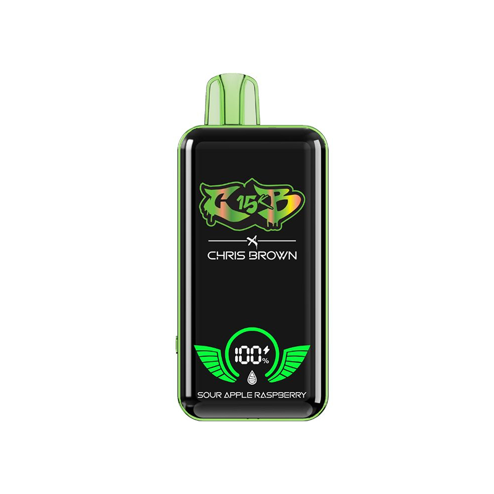 Chris Brown CB15K Disposable 15000 Puffs 15mL 50mg | MOQ 10 Sour Apple Raspberry