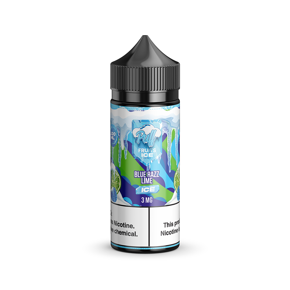 Puff Fruits & Fruit ICE Series E-Liquid 100mL (Freebase) Blue Razz Lime Ice