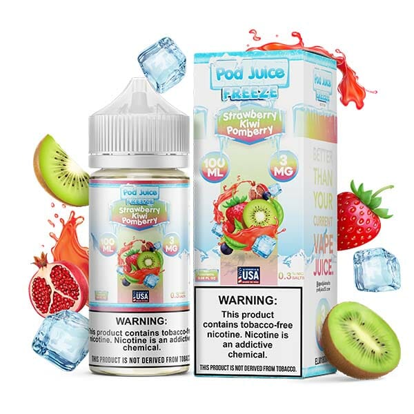 Pod Juice Series E-Liquid 100mL (Freebase) Strawberry Kiwi Pomberry