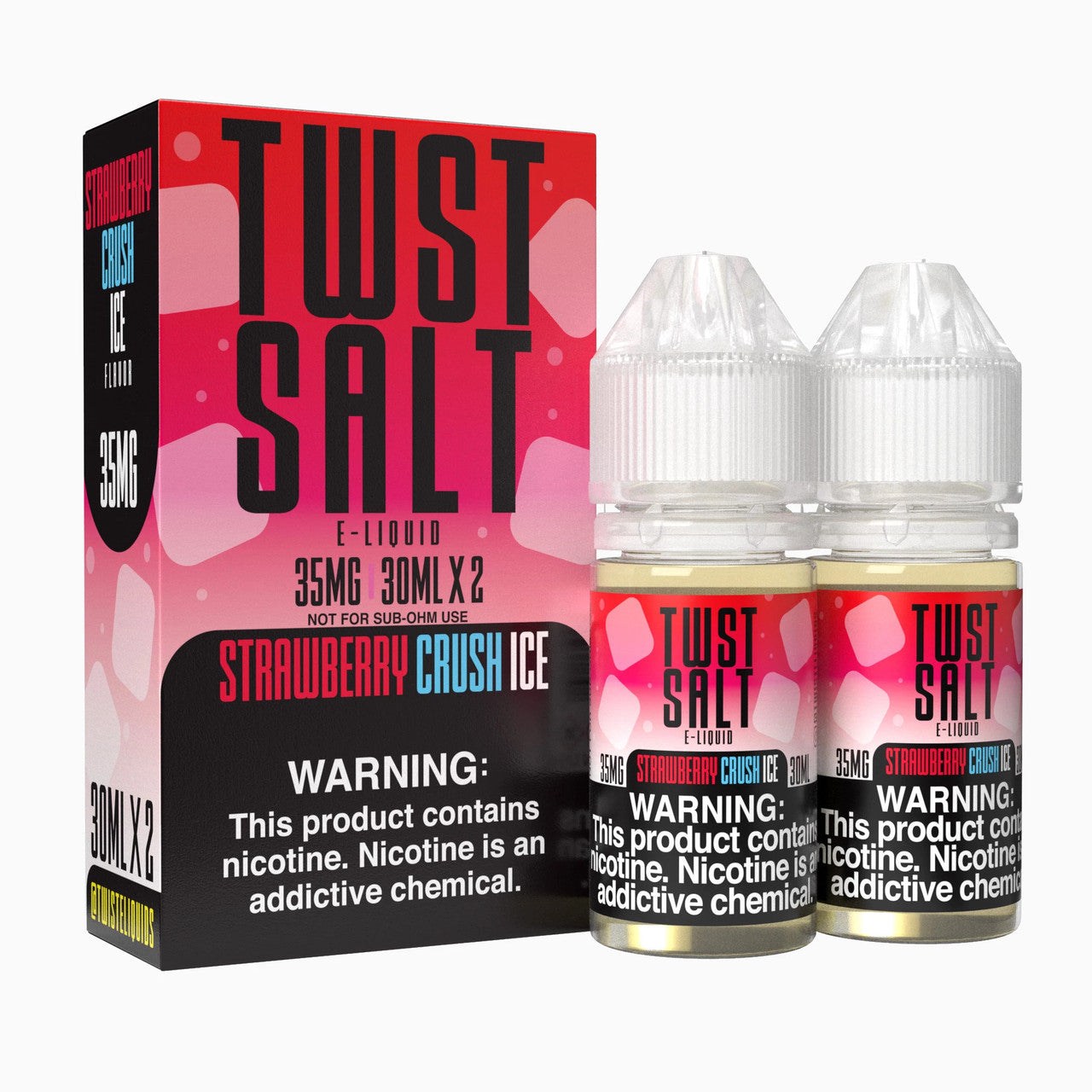 Twist Salts Series E-Liquid x2-30mL Strawberry Crush Ice with packaging