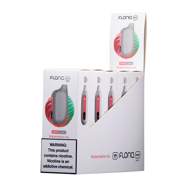 FLONQ Max Smart Disposable 10,000 Puffs 14mL 20MG | MOQ 5 Watermelon Ice 5 Packs