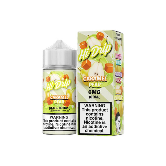 Hi-Drip Series E-Liquid 100mL (Freebase) | Caramel Pear with packaging