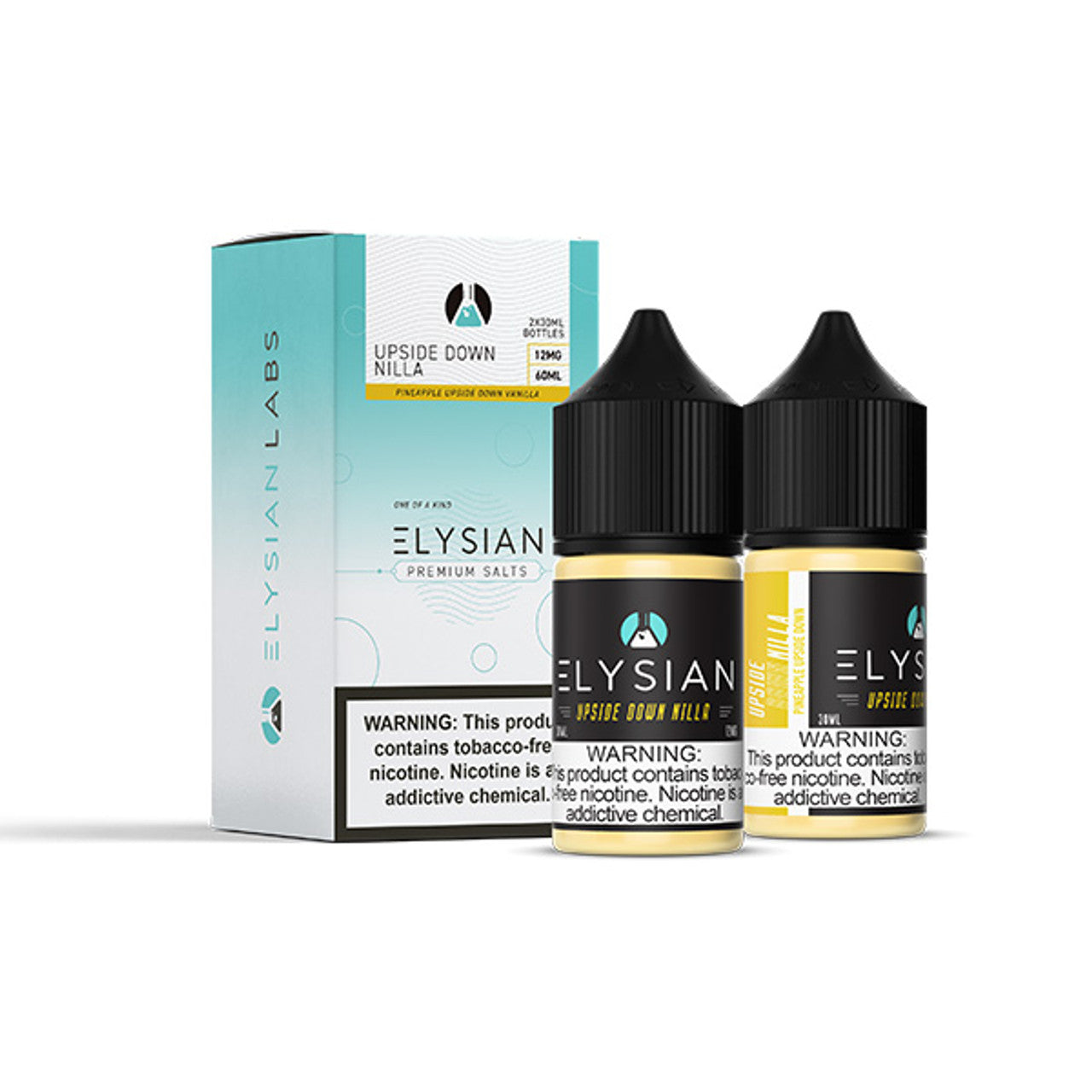 Elysian Salt Series E-Liquid x2-30mL (Salt Nic) | Upside Down Nilla  with packaging