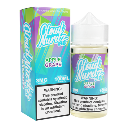 Cloud Nurdz Series E-Liquid 100mL Grape Apple Ice with packaging